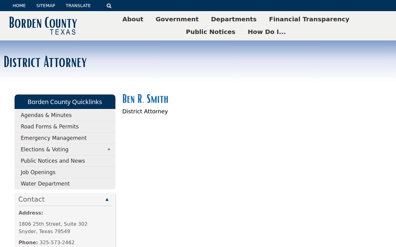 Borden County criminal court case district attorney source