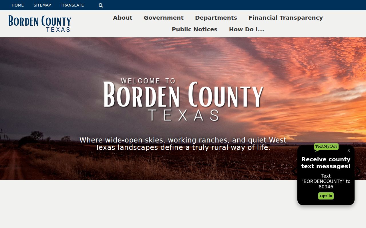 Borden County criminal history official county homepage
